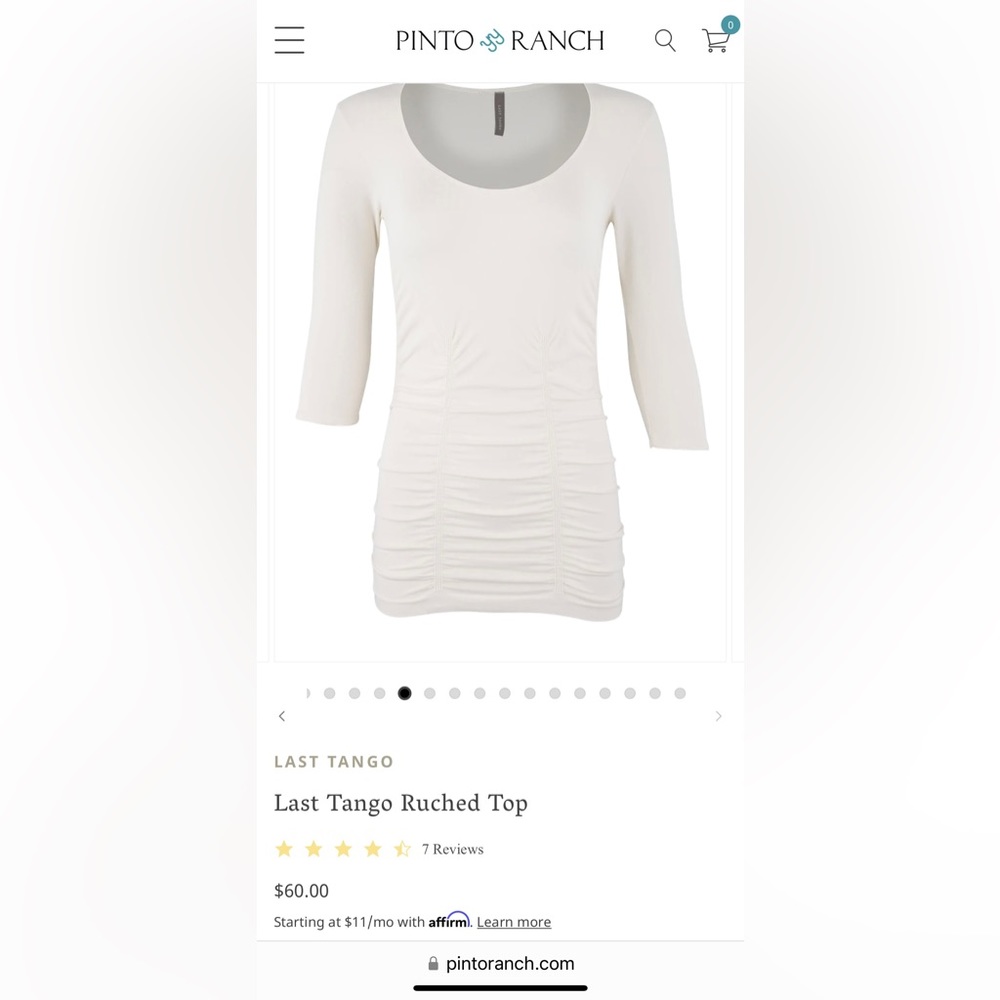 Last Tango cream top, size M/L
